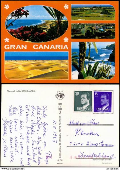 Gran Canaria Playa del Inglés GRAN CANARIA (Mehrbildkarte) 1975