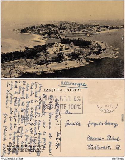 Santander Luftbild Spain Cantabria  España Postcard 1957