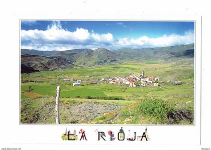 cpm - ESPAÑA SPAIN LA RIOJA LOGROÑO VALLE DEL IREGUA lettres alphabet échassier échasses raisin