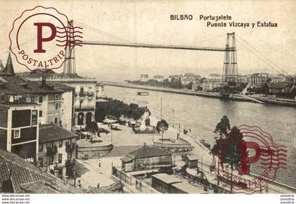 BILBAO. PORTUGALETE. PUENTE VIZCAYA Y ESTATUA