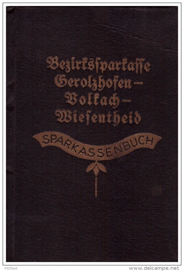 Sparbuch Gerolzhofen - Volkach - Wiesentheid 1940-47 , A. Hildegard , Bank , Sparkasse !!!