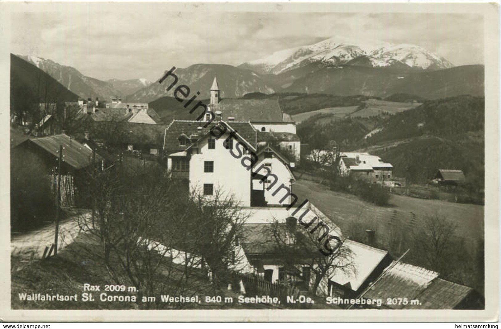 St. Corona am Wechsel - Foto-AK - Verlag P. Ledermann Wien - Rückseite beschrieben