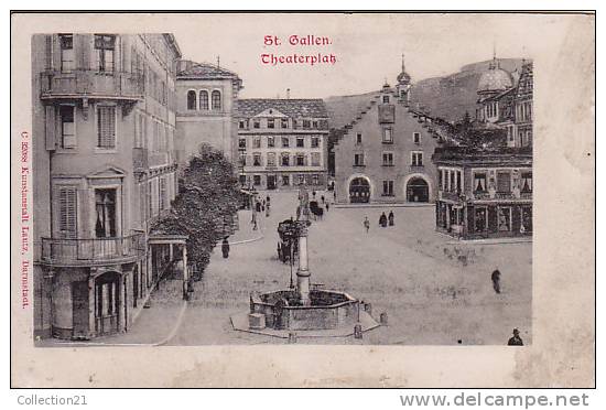 ST GALLEN ... THEATERPLATZ ... CARTE EN RELIEF