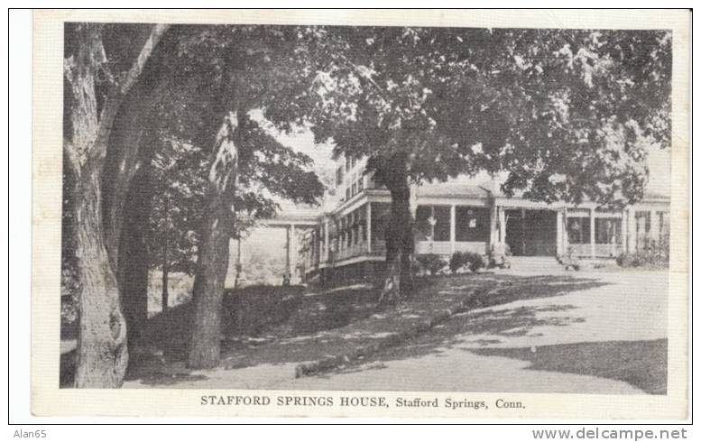 Stafford Springs CT Connecticut, Stafford Springs House, c1900s Vintage Postcard