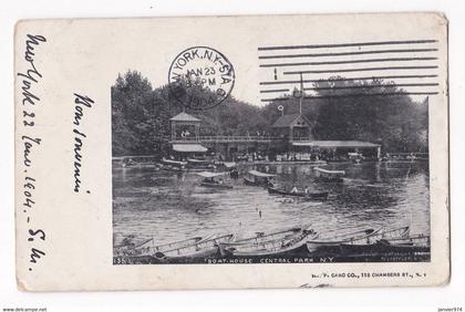 CPA 1904 Boat-House Central Park , pour le Mas d’Azil Ariège France