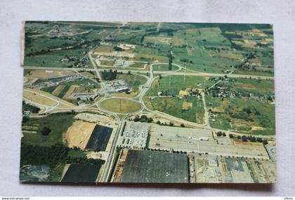 Cpsm 1962, New York state Thruway, aerial view of Syracuse interchange, USA, Etats Unis