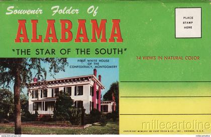 * ALABAMA - Postcard Folder with 14 Images