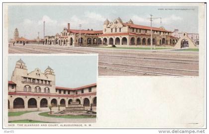 Albuquerque NM New Mexico, Alvarado Hotel Fred Harvey, Detroit Photographic Co., on c1900s/10s Vintage Postcard