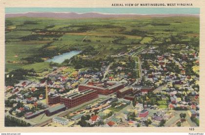 Aerial View of Martinsburg West Virginia WV Interwoven Stocking Company Postcard