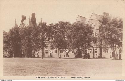 Campus Building Trinity College Hartford Connecticut USA Old Postcard