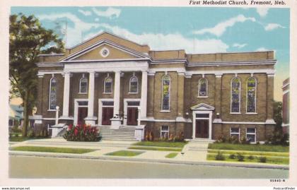 Fremont The First Methodist Church USA Old Postcard