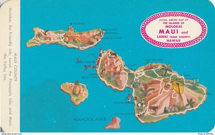 Molokai Islands Maui Map Postcard