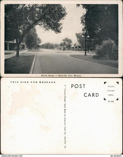 Postcard Roswell (New Mexico) Street Scene 1930