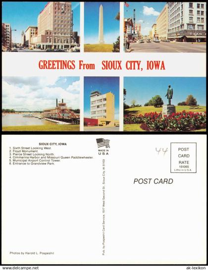 Postcard Sioux City City Views (Stadt-Ansichten) 1960