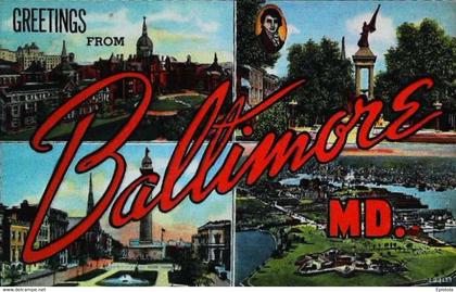 ► Greetings From  BALTIMORE  Maryland MD. 1930/40s