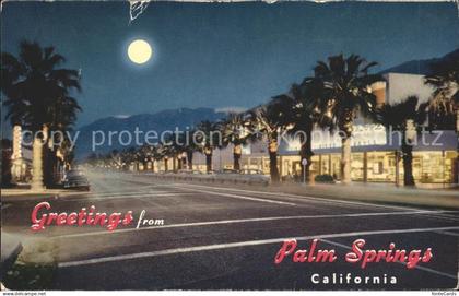 11694167 Palm Springs Palm Canyon Drive at night moonlight