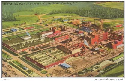 Camden SC South Carolina, DuPont Orlon Plant Industry Factory, c1930s/40s Vintage Linen Postcard