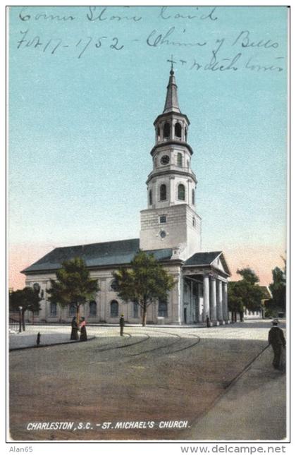 Charleston SC South Carolina, St. Michaels Church, c1910s Vintage Postcard