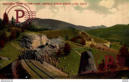 USA. SENTINEL ROCK, CLYDE PARK, CRIPPLE CREEK SHORT LINE, COLORADO