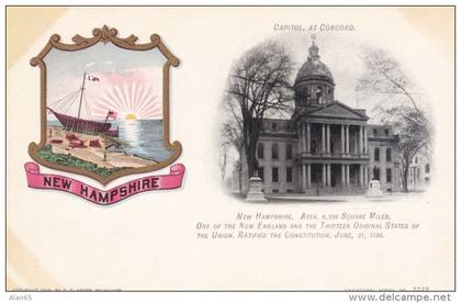 New Hampshire State Capitol Building, Concord NH c1900s Vintage Postcard, Paducah KY Clothing Store Message on back