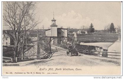 North Windham CT Connecticut, Hall's Mill, Old Auto, c1900s Vintage Postcard