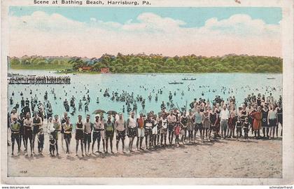 AK Harrisburg Scene at Bathing Beach Susquehanna River a York Lancaster Mechanicsburg Pennsylvania PA United States USA