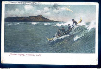 cpa USA  Hawaii , natives surfing ,  Honolulu      JA22-67