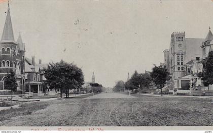 Huntington West Virginia, Fifth Avenue Street Scene, Churches c1900s Vintage Postcard