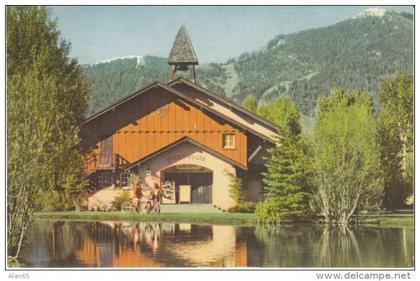 Sun Valley ID Idaho, Opera House, Bicycles on Union Pacific Railroad c1950s Vintage Linen Postcard