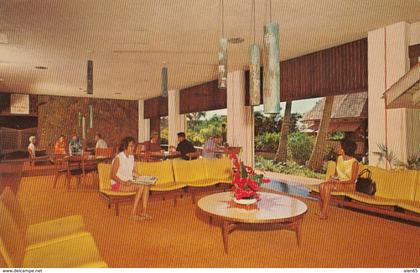 Kanapali Beach Kauai Hawaii, Kauai Surf Motel Lobby Interior View, c1960s Vintage Postcard