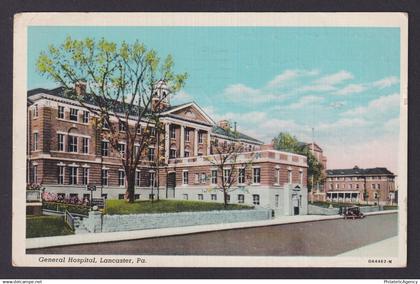 Postcard, United States, Lancaster PA, General Hospital