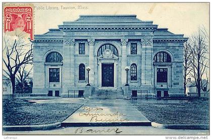 pays divers -etats unis- usa -ref C378- public library , taunton , mass- carte bon etat - postcard in good condition -