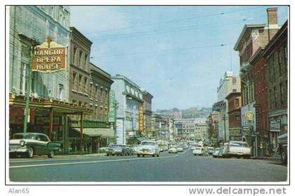 Bangor ME Maine, Street Scene, Auto, Opera House, c1950s Vintage Postcard