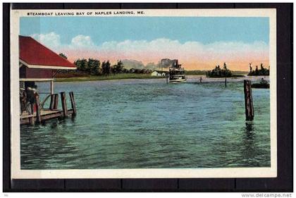 Etats-Unis x 6 Cartes : Steamboat Leaving Bay of Naples Landing, ME (Maine) + Naples Village Long Lake + Bridge ...