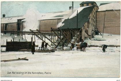 Ice Harvesting on the Kennebec , ME