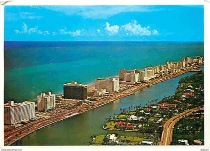 Etats Unis - Miami Beach - Ocean Front Hotels between Indian Creek ant the Atlantic Ocean on Miami Beach - CPM - Voir Sc