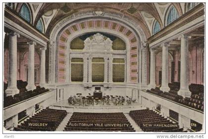 New Haven CT Connecticut, Woolsey Auditorium Yale University on c1910s Vintage Postcard