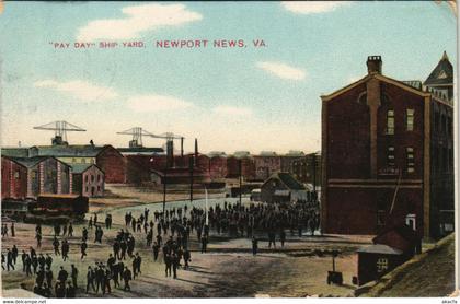 PC US, VA, NEWPORT NEWS, PAY DAY SHIP YARD, Vintage Postcard (b32179)