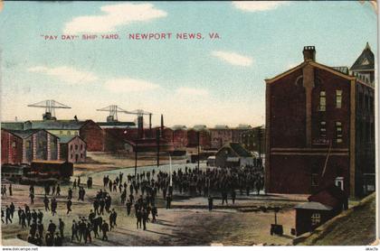 PC US, VA, NEWPORT NEWS, PAY DAY SHIP YARD, Vintage Postcard (b32179)