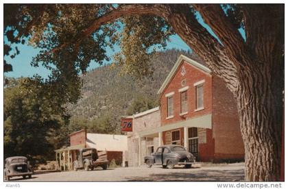 Genoa Nevada, 1st White Settlement in NV by Mormons, Street Scene, Auto Truck c1940s Vintage Postcard