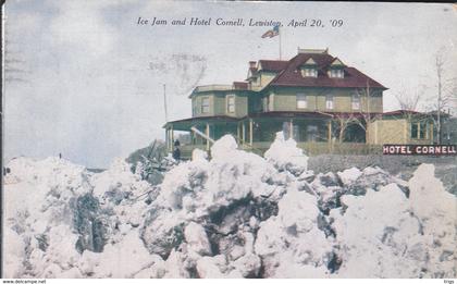 Lewiston (April 20 1909) - Ice Jam and Hotel Cornell