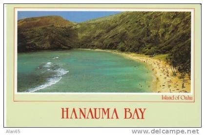 Hanauma Bay, Oahu, HI Hawaii, near Honolulu, c1980s Vintage Postcard