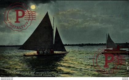 CARTER LAKE by Moonlight OMAHA NEBRASKA NE Ships Boat  EEUU USA