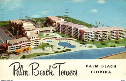 PC US, PALM BEACH TOWERS, PALM BEACH, FLORIDA, MODERN Postcard (b52319)