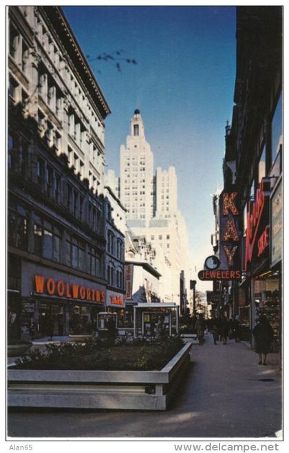 Providence RI Rhode Island, Westminster Mall, Business District, c1960s Vintage Postcard