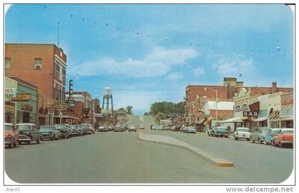 Riverton WY Wyoming, Street Scene, Drug Store Autos Bar, c1950s Vintage Postcard