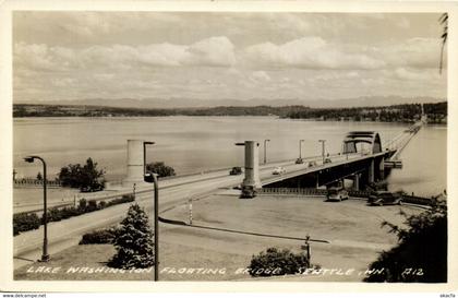 PC CPA US, WA, SEATTLE, LAKE WASHINGTON BRIDGE, REAL PHOTO POSTCARD (b6937)