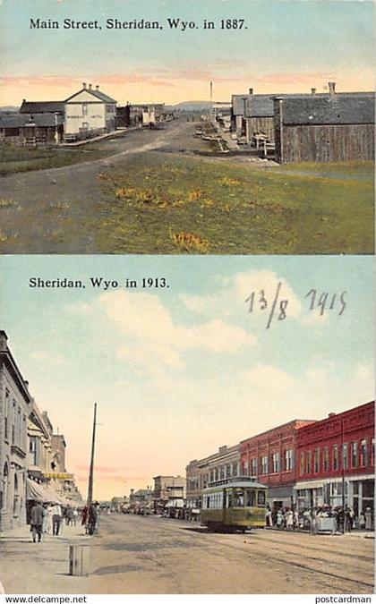 SHERIDAN (WY) Main Street in 1887 and 1913