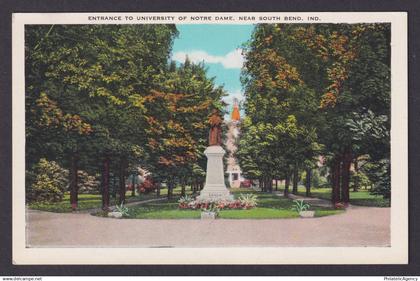 Postcard, United States, South Bend IN, Entrance To University of Notre Dame