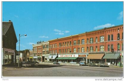 Randolph VT Vermont, Main Business District Street Scene, Auto, c1950s/60s Vintage Postcard